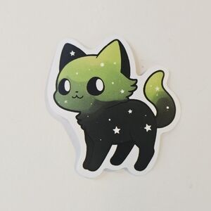 10/$10 Green and Black Cat Sticker